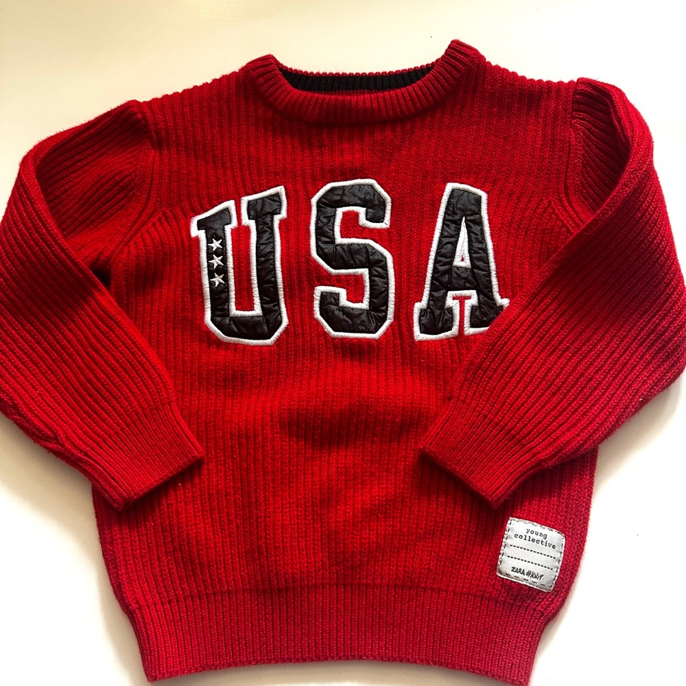 Zara Red USA Sweater